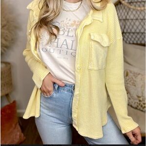 Oversized Yellow Cardigan